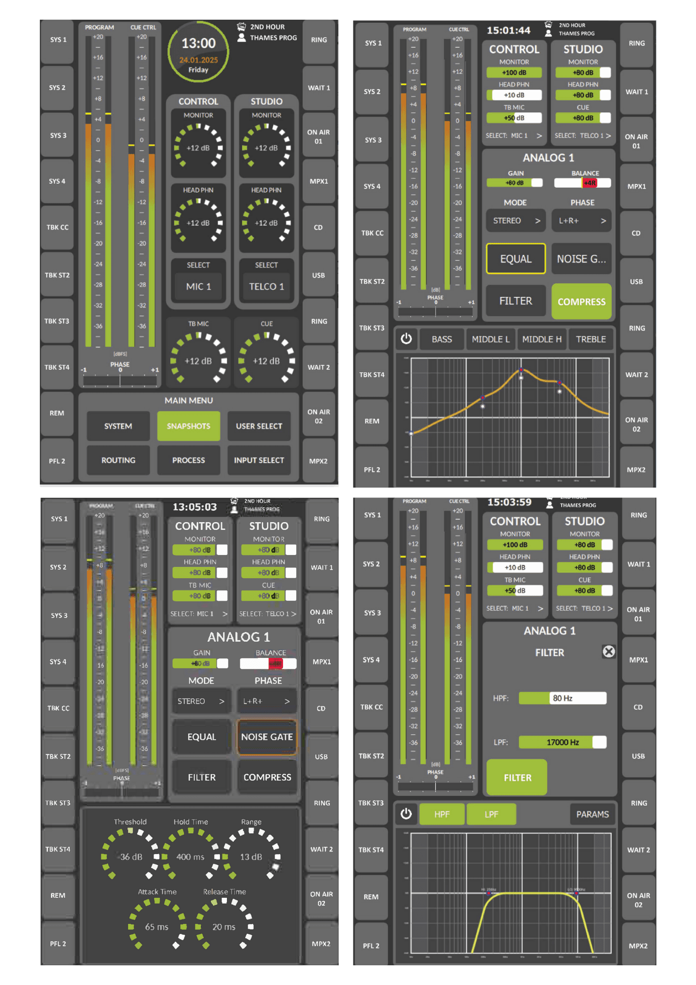 Pantallas de configuración FORUM IP PLUS
